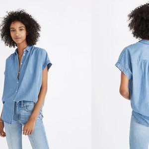 Madewell Women's Blue Button Down Shirt